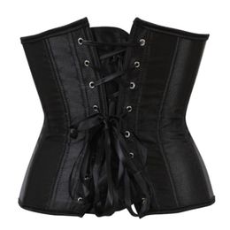 Belts Women Retro Satin Underbust Corset Waist Cincher Belt Boned Body Shaper Bustier