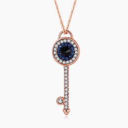Charm Turkish Blue Evil Eye Necklace Women Sterling Silver 925 Key Chain With Pendant Rose Gold Jewelry 2021 Trendy Girl Gift