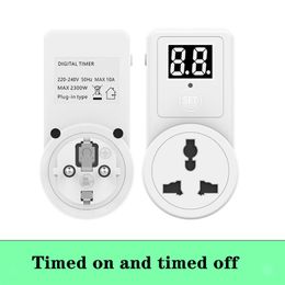 Digital Countdown Timer Switch Universal Socket Plug-In Time Control Phone Battery Electric Car Charge Timers