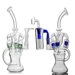 Recycler Water Pipe hookahs glass bongs inling perc 9.4" tall oil dabber rigs rig