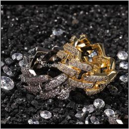 Band Drop Delivery 2021 Mens Gold Ring Hip Hop Jewellery Fashion Blingbling Iced Out Sier Cuban Rings Ku4Og