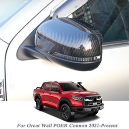 2pcs Car Styling Sequin For Great Wall POER Connon 2021-Present Auto Rearview Mirror Cover Frame Trim ABS External Accessory