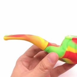 Small Fashion High quality silicone smoking pipes Colourful hand portable spoon price low for wholesale