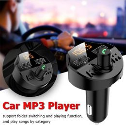 T66 Car Wireless Charger MP3 Player 5.0 Bluetooth FM Transmitter Handsfree Audio Receiver 2.1A Dual usb Fast Charger