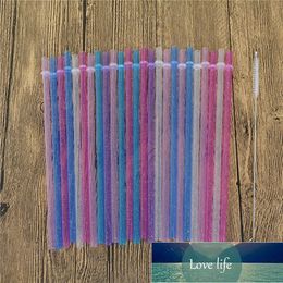 25pcs/set Reusable Distored Color Beverage Hard Plastic Stripe Drinking Straws