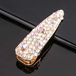 Golden Bling Hair Clips Clamp Barrettes Simple Crystal Bobby Pins Clip for women girls fashion Jewellery will and sandy