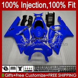 Injection Mold Fairings For KAWASAKI NINJA ZX-6R ZX-636 ZX 6R 600 CC 6 R ZX636 03-04 Bodywork 8No.56 ZX 636 600CC ZX6R 03 04 ZX600C ZX600 2003 2004 OEM Bodys full blue stock