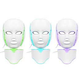 led light machine for face Canada - 7 LED lights Photon Therapy PDT Skin Rejuvenation Beauty Machine Facial Neck Mask With Microcurrent For Face Whitening
