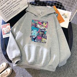 Anime Hoodies Mens Vaporwave Manga Skateboarding Print Fashion Sweatshirts Winter Fleece Pocket Hooded Pullover Vintage Clothes H1227