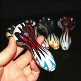 Tobacco Hand Heady Glass Pyrex Spoon pipes Oil Burners Nail Smoking Pipe Thick Colours 4.0inches