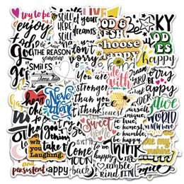 50 pcs inspirational citação motivacional adesivos à prova d 'água adesivos para garrafa de água laptop carro planejador scrapbooking telefone macbook 4598 Q2