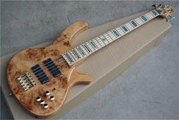 5 Strings Original Body Electric Bass Guitar with Maple Fingerboard,Pearl Inlay,Active Pickups,Can be Customised