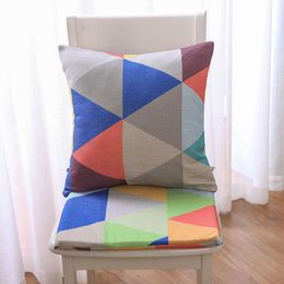 Cushion/Decorative Pillow Colourful Geometric Cushion Home Decor Sofa Mat Pad Dining Chair Seat Square Floor Back Cushions Soft Throw Pillows