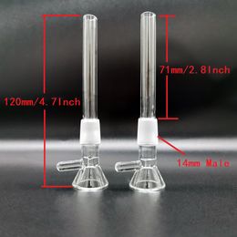 14mm Male Glass Bowl With Downstem Pipes Length 120mm 4.7Inch Clear Adapter Tube For Bong Dab Rigs Smoking VS Water Pipe