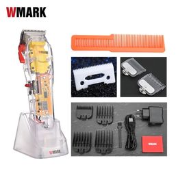 WMARK NG-108 NG-118 Transparent Style Rechargeable Hair clipper Professional Cord & cordless NG-202 Trimmer 220216