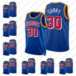 Golden State's Stephen Curry # 30 Jersey de basketball Thompson # 11 Wiggins # 22 Poole # 3 iguodala # 9 greri # 23 Kuminga # 00 75ème diamant bleu jeune enfant