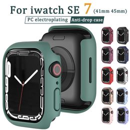 Tempered Glass Case for Apple Watch Series 7 41mm 45mm 44mm 42mm 40mm 38mm Screen Protector Frame Bumper Covers iWatch 6 5 Full Cover Cases