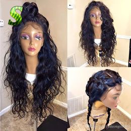 10-28Inches Long Loose Curly Lace Front Wig Heat Resistant High Ponytail Synthetic Wigs With Baby Hair For Black Women s
