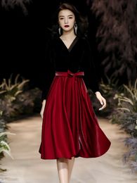 High end atmospheric red evening dress