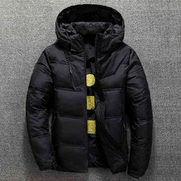 Winter White Duck Down Parkas Men Thick Warm Hooded Jackets for Male Multi-pocket Windproof Outwear Mens Thicken Overcoat G1115