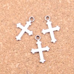 218pcs Antique Silver Bronze Plated double sided cross Charms Pendant DIY Necklace Bracelet Bangle Findings 19*12mm