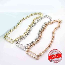 Fashion Popular Ms Necklace S925 Pure Silver Original u Set the High-end Brand Lady Sweater Gift