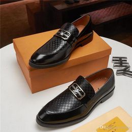 Fashion Mens Oxfords Formal Dress Shoes For Gentle Luxury designer Men Genuine Leather Shoes Pointed Toe Mens designer Business Oxfords Casu