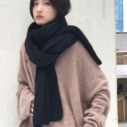Scarf Ladies Warm Winter Solid Color Imitation Cashmere Shawl Outdoor Windproof Decoration