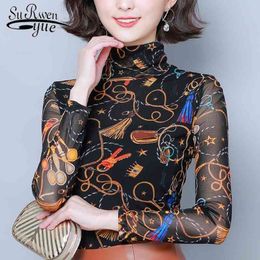 fashion women shirts print long sleeve ladies tops s and blouses plus size clothing 7506 50 210427