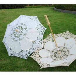 White Small Umbrella Kids Rain Women Lace Umbrella Home Decor Wedding Photography Bride Umbrella Parasol Sunshade 210320