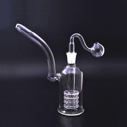 wholesale glass beaker Bongs Thick Glass recycler Bong Smoking water Pipes 8 Inchs honeycomb Dab Rigs Bongs With 14mm glass oil burner pipe