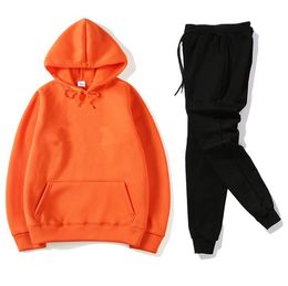 men active set tracksuits Hoodies Sweatshirt +Pant Sport Track suits 2 Pieces jogging sets survetement femme clothes