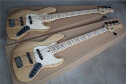 5 Strings Original Electric Bass Guitar with Maple Fingerboard,White Block Inlay,2 Pickups,Can be Customised