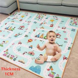 Foldable Cartoon Baby Play Mat Xpe Puzzle Children's Mat High Quality Baby Climbing Pad Kids Rug Baby Games Mats Brain Game 210320