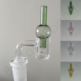 4mm thick domeless quartz banger nail Smoking flat top 14mm male frosted joint carb cap terp pearl bead for glass bong dab rigs