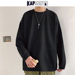 KAPMENTS Oversized Solid 12 Colours Pullover Hoodies For Men 2021 Mens Streetwear Harajuku Sweatshirts Long Sleeve Korean Clothes Y0809