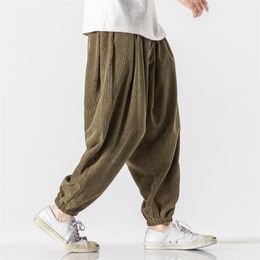 MrGoldenBowl Autumn Mens Pants Japanese Style Trousers Straight Harem Pants Korean Man Loose Ankle-Length Trousers 210709