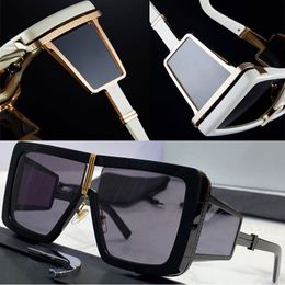 Sunglasses B 107C large square thick plate with metal frame mens or womens classic domineering driving glasses UV400 protection de2740