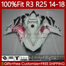 OEM Fairings For YAMAHA YZFR3 YZFR25 YZF R3 R25 YZF-R25 2014 2015 2016 2017 2018 Bodywork 102No.114 YZF R 3 25 14 15 16 17 18 YZF-R3 14-18 Injection Mould Body Kit White red