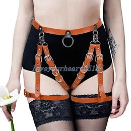 Punk Body Accessories Leather Belly Chains Harness Fashion Women's Waist Chain Underwear Sexy Lingerie Garters Stocking Belt Fetish Erotic Halloween Carnival