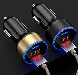 2 in1 Led Digital Display Dual USB Universal Charger For Phone 12 11 Samsung Huawei Fast charging adapter 2022