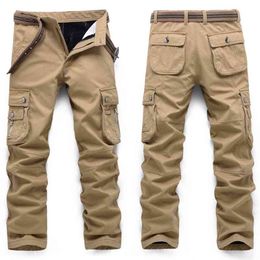 Men Outdoor Pants Military Trouser Army Tactical Fashion Clohting Pure Cotton Work Straight Fit Spring Autumn 210715