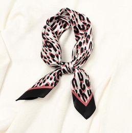 sexy neck scarf Australia - Scarves 2021 100% Female Silk Neck Sexy Hairband Leopard Neckerchief Bandana Small Square Foulard Shawls
