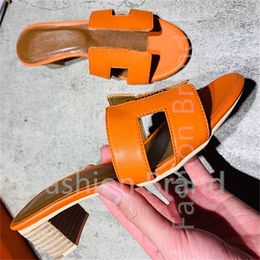 2021 New Paris Designer Socialite Stitche Slipper Women Real Leathr Slides Calfskin Sandls Chunk Slipers Designers Shoes BOX