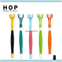 Grooming Supplies Home & Garden Three Sided Pet Toothbrush Beauty Tools Addition Bad Breath Tartar Teeth Dental Care Dog Cat Tooth Cleaning