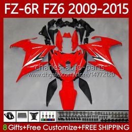 MOTO Body For YAMAHA FZ6 FZ 6 R N 600 6R 6N FZ-6N 09-15 Bodywork 103No.12 glossy red blk FZ600 FZ6R FZ-6R 09 10 11 12 13 14 15 FZ6N 2009 2010 2011 2012 2013 2014 2015 OEM Fairings