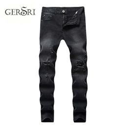 Gersri Jeans Uomo Patchwork Destry Marca Comodi Pantaloni corti Uomo Cowboys Demin Pantaloni Uomo Dropshipping X0621