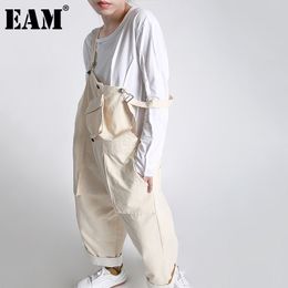 [EAM] Women Big Size Irregular Casual Brief T-shirt Round Neck Long Sleeve Loose Fashion Spring Autumn 1DD7109 21512