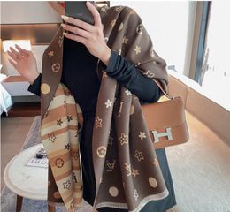 cross-border new hot-selling cashmere scarf men and women autumn and winter Korean version of the new double-sided printing padded scarf warm shawl wholesale