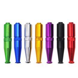 Colorful Portable Aluminum Removable Pipes Dry Herb Tobacco Missile Smoking Cigarette Holder Filter Mouthpiece Tube Mini Handpipe High Quality DHL Free